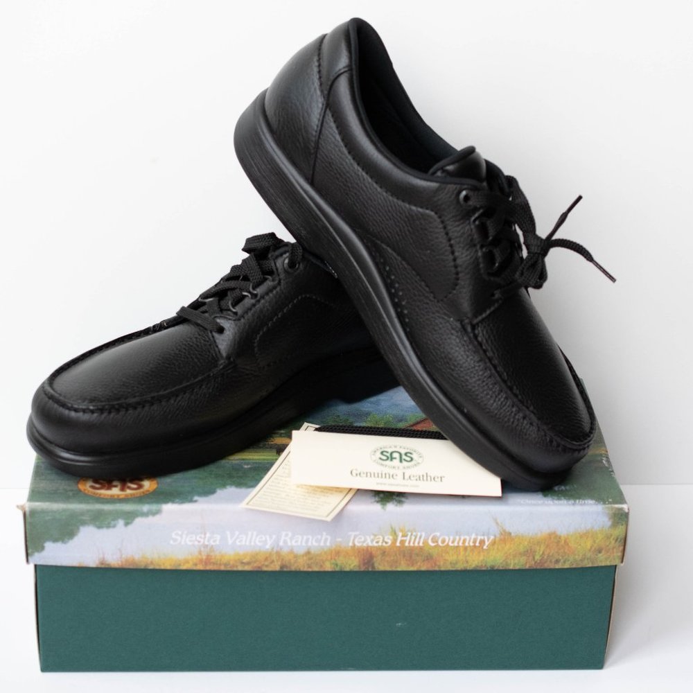 SAS Bout Time Black Leather Shoes, NEW, Size11.5 WW, Soft and Comfortable - Picture 7 of 13